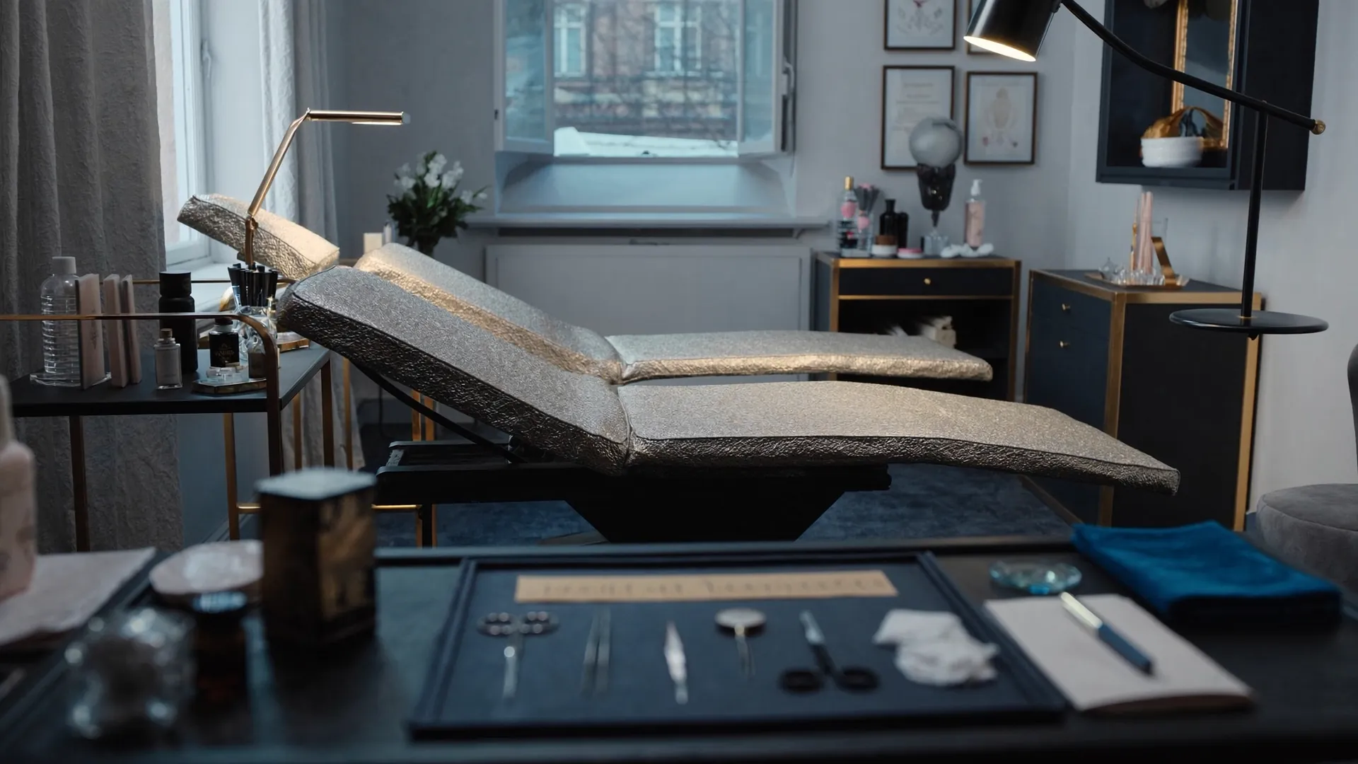A precise facial hair transplant setup at the Harley Street clinic
